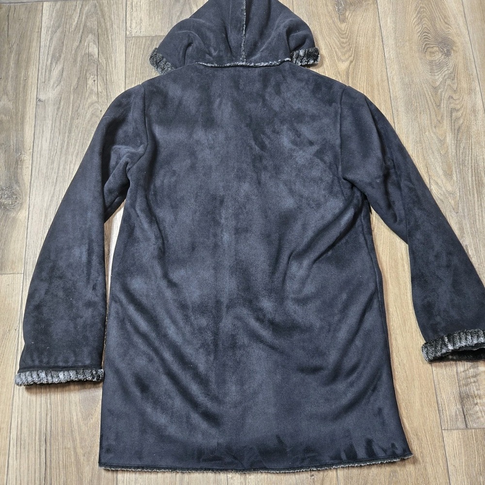 ST. JOHN'S BAY‎ WOMENS BROWN THICK FAUX SUEDE PARKA FAUX FUR LINED JACKET COAT L - Picture 9 of 12